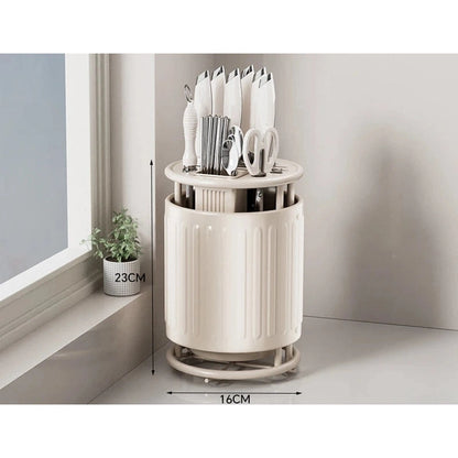 Rotating Knife Holder, Shelf, Kitchen Countertop Chopstick Cage, Knife Holder