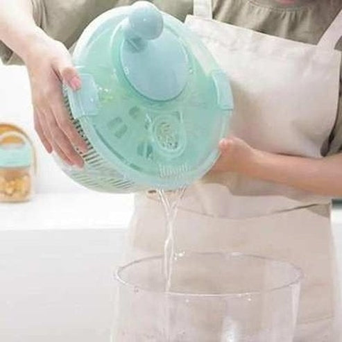 Manual Rotating Salad Bowl With Drain 