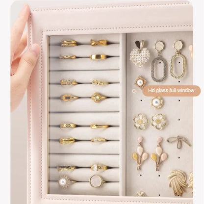 Luxury Leather Jewelry Organizer with Drawers
