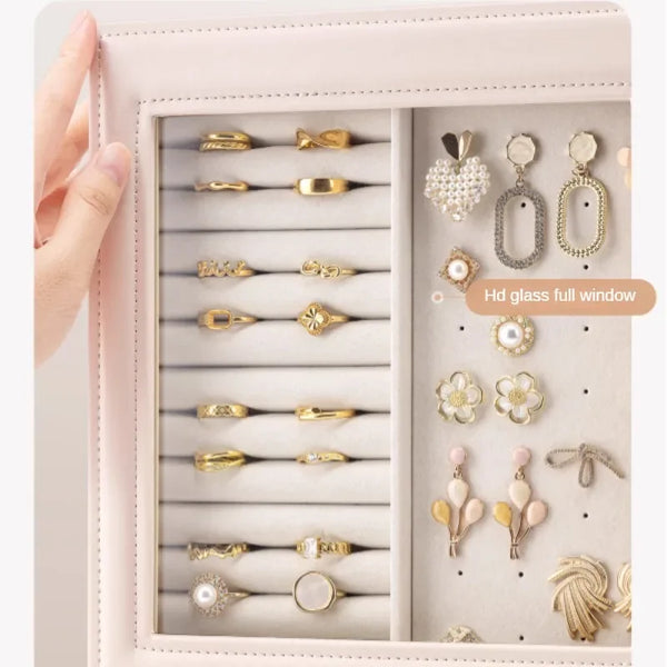 Luxury Leather Jewelry Organizer with Drawers