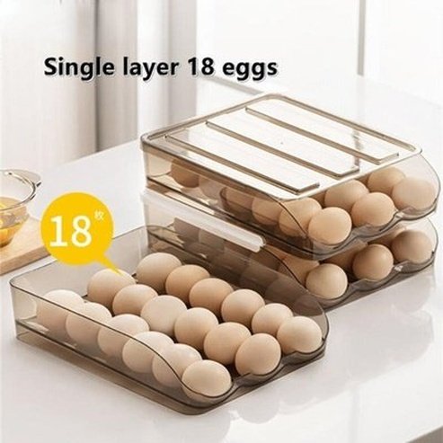 Fridge Clear Plastic Sliding Egg Storage Box