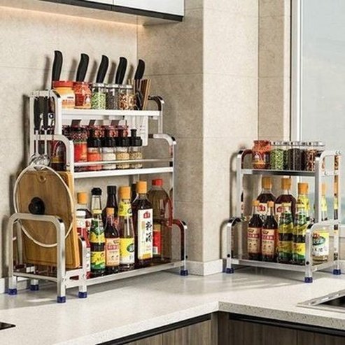 3 Tiers Stainless-Steel Countertop Spice Rack Organizer