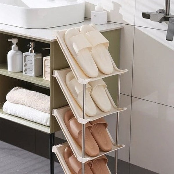 Plastic Shoe Rack Multi-Layer Stackable Shoe Organizer
