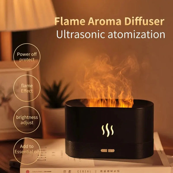 Flame Essential Oil Diffuser – 7 Color-Changing Effects