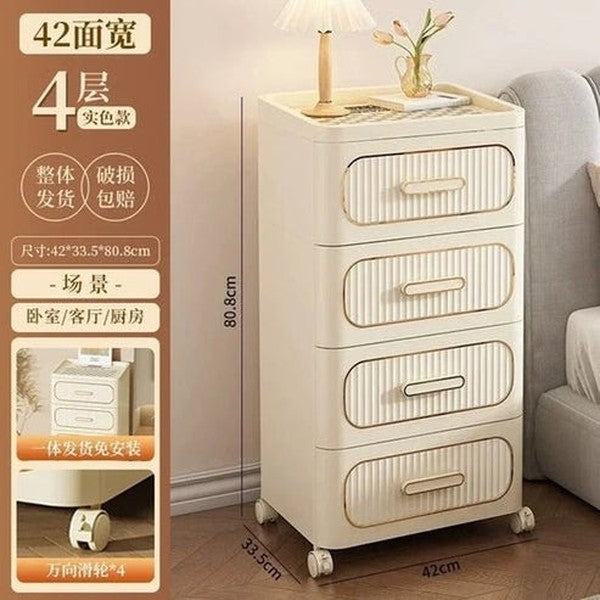 Slim Rolling Storage Cabinet | Japanese-Inspired Gap Organizer for Bedroom, Kitchen &amp; Bathroom