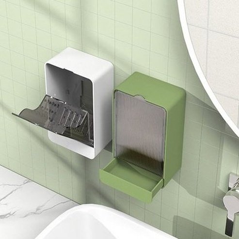 Wall Mounted Flap Type Luxury Lightweight Soap Box Punch-Free Bathroom Storage Rack Portable Soap Dish with Detachable Drawer