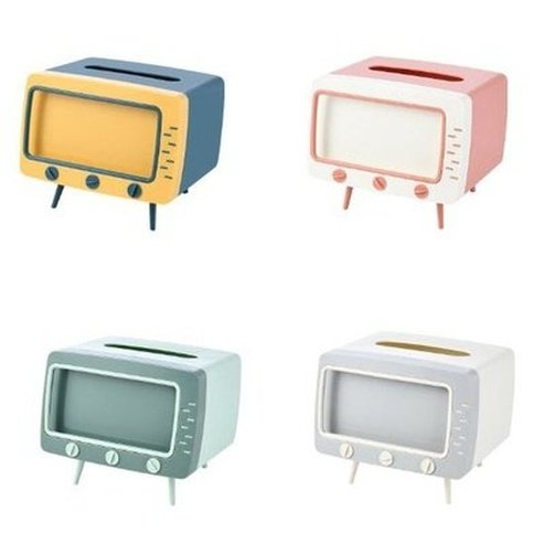 Original TV Tissue Box Paper Holder Dispenser Napkin Organizer Box with Mobile Phone Holder for Car Home Room. Bathroom Accessories. Type: Facial Tissue Holders