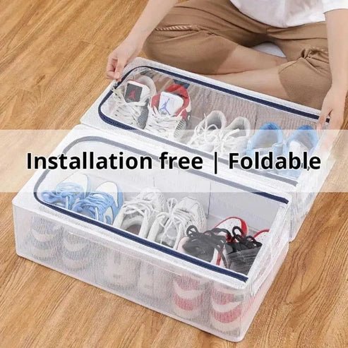Large Capacity PVC Shoe Organizer Box - No Installation Needed