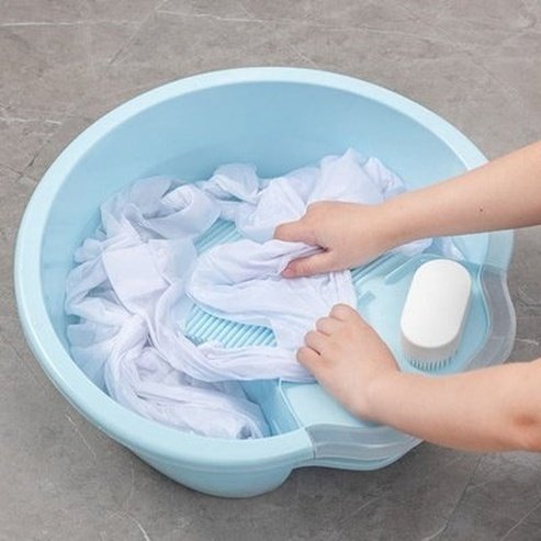 Thickened Washing Board Plastic Washtub with Washboard Laundry Tub Washtub Washing Baby Clothes Washing Board Cleaning Tools. Laundry Supplies.