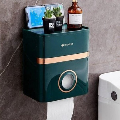 Toilet Paper Holder Container Tissue Box Waterproof Wall Mounted Toilet Roll Paper Shelf Bathroom Organizer. Bathroom Accessories. Toilet Paper Holders.