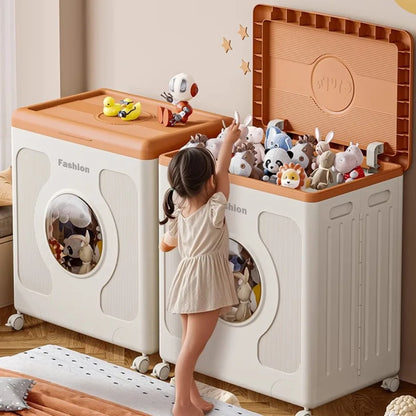 Folding Storage Box With Lid, Multifunction Toys Books Organizer