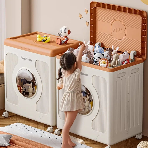 Folding Storage Box With Lid, Multifunction Toys Books Organizer