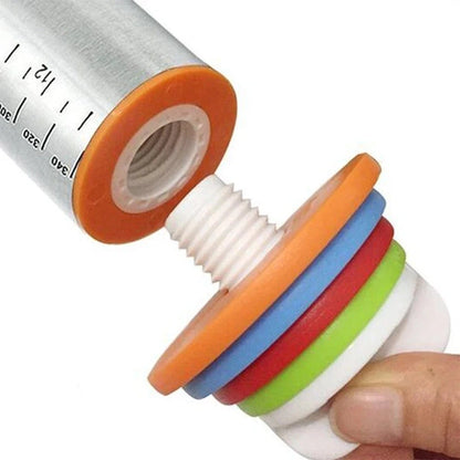 Stainless Steel Rolling Pin with Thickness, 4 Adjustable Rings