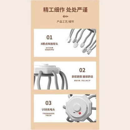 Electric Octopus Claw Scalp Massager 3 Modes Rechargable Relaxation Stress Relief and Hair Stimulation Wireless Head Massager. Massagers: Electric Massagers.