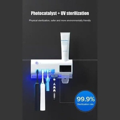 xiaomi youpin uv toothbrush holder toothpaste dispenser solar energy bathroom toothbrush storage box. bathroom accessories: toothbrush holders. brand: xiaomi 