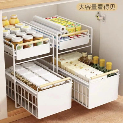 Kitchen Pull-out Rack, Floor-to-Ceiling Multi-layer Narrow Crevice Pull Basket
