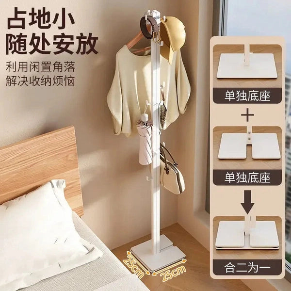 Balcony Clothes Drying Coat Rack, Bedroom Foldable Storage Coat Clothes Hanger