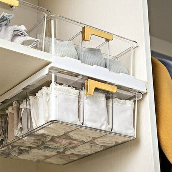 Wall Hanging Underwear Organizer Drawer Storage Box Bedroom Underwear Bra Socks Tie Clear Top Hanging Finishing Container. Type: Household Storage Drawers.