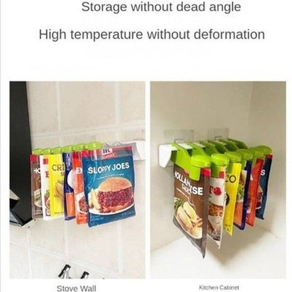 Sealing clip kitchen wall-mounted seasoning rack