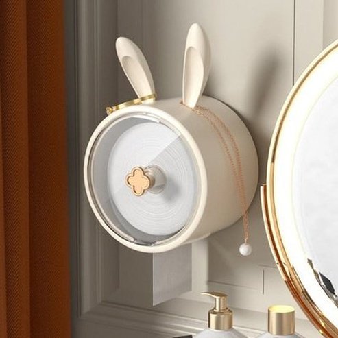 Wall Hanging Toilet Roll Paper Towel Box Light Luxury Wall Hanging No Drilling Home Bathroom Towel Storage Box. Bathroom Accessories: Toilet Paper Holders.