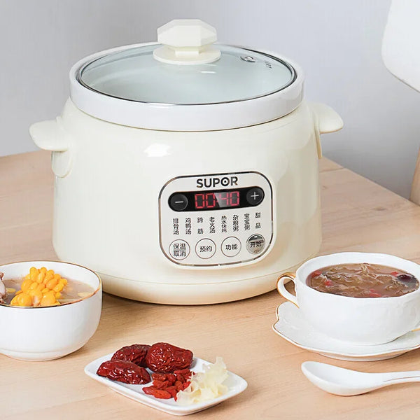 3L Electric Stewpot with Ceramic White Porcelain Inner Pot