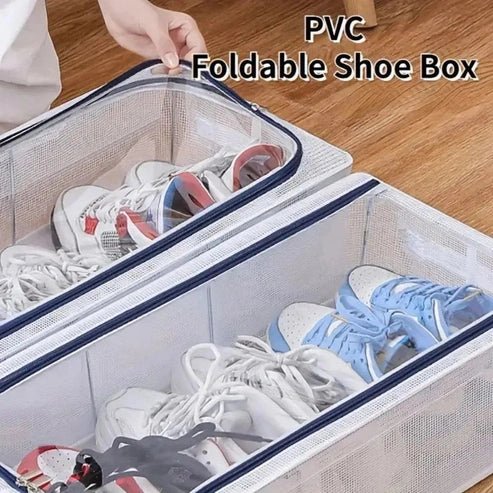 Large Capacity PVC Shoe Organizer Box - No Installation Needed