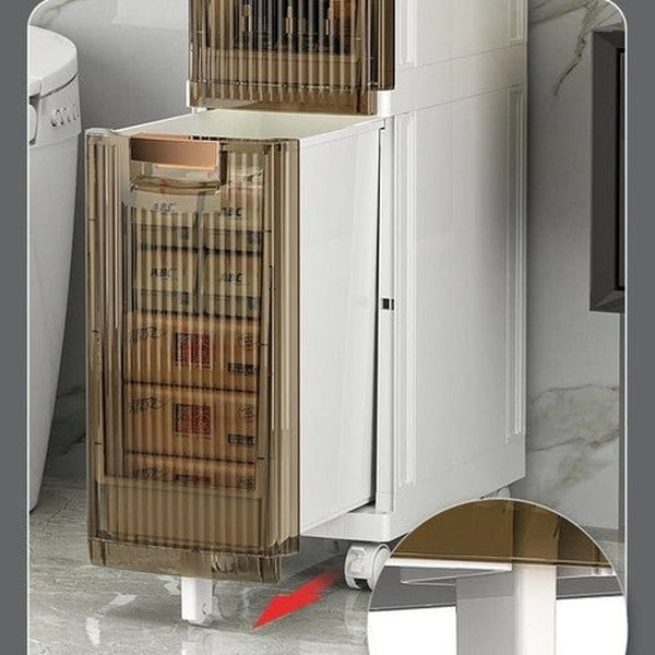 Multi-Layer Floor-to-Ceiling Storage Cabinet | Versatile Kitchen & Bathroom Organizer