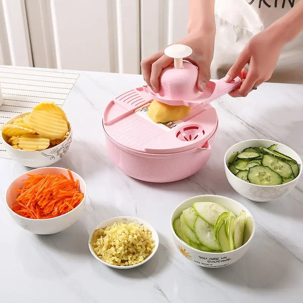 Kitchen Multi-functional Nine-in-one Vegetable Cutter 12-piece