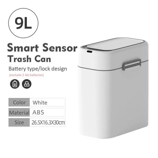 Automatic Sensor Trash Can with Lid for Bathroom, Trash Bin, Toilet Paper Basket