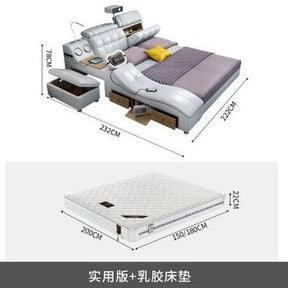 Light Luxury Leather Multi-functional Intelligent Projection Bed Modern Simple 1.8 Double Bed Storage Wedding Bed. Decor. Type: Beds & Bed Frames.