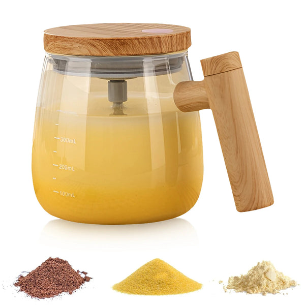 Electric Rotating Mug for Coffee, Tea, Milkshake, and Water Blending