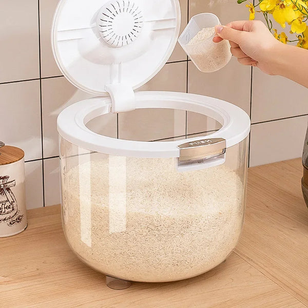 Transparent Round Insect and Moisture Proof Sealed Rice Bucket