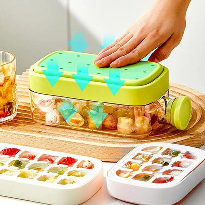 Portable Silicone Freezer Ice Trays, Zero-Contact Pressure Ice Cube Mold