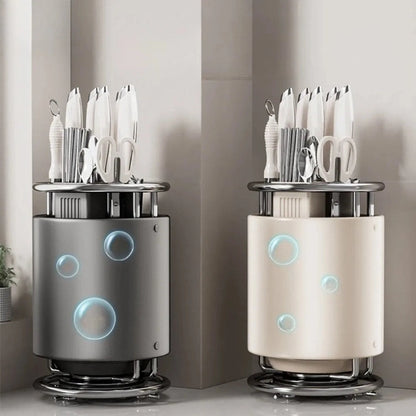 Rotating Knife Holder, Shelf, Kitchen Countertop Chopstick Cage, Knife Holder