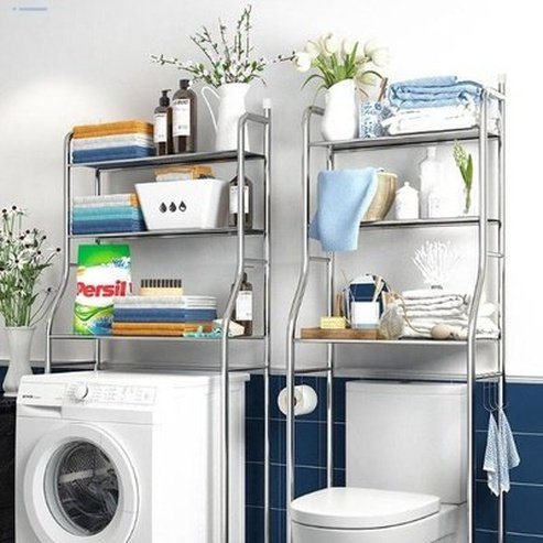 Stainless Steel Washing Machine and Toilet Shelves