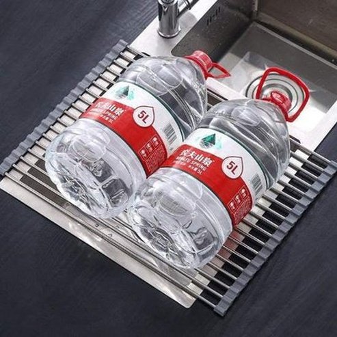Foldable Stainless-Steel Roll Up Dish Drain Board 