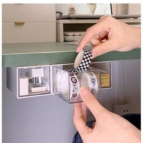 wall mounted storage box bathroom swabs jewelry organizer box home office sundries clips hairpin drawer. storage and organization: household storage containers.