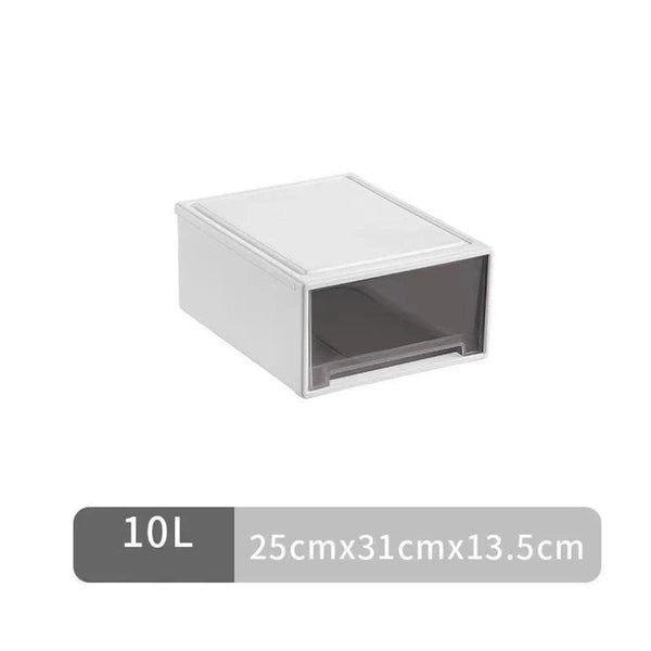Stackable Clothes Storage Box, Modern Drawer Type Plastic Container with Lid