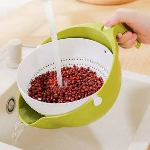 Double Bowl Drain Basket for Washing Rice