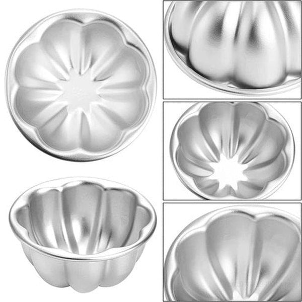 6-Pack Aluminum Alloy Nonstick Baking Molds for Pudding, Jelly & More