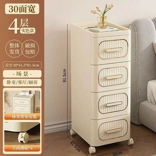 Slim Rolling Storage Cabinet | Japanese-Inspired Gap Organizer for Bedroom, Kitchen &amp; Bathroom