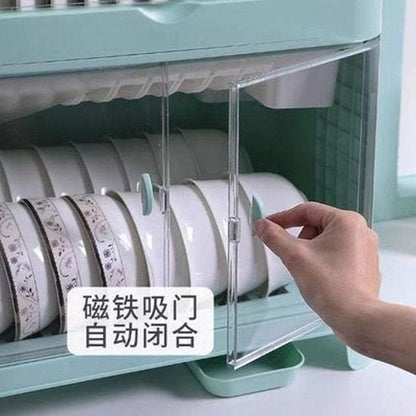  Dish and cutlery storage box with transparent lid