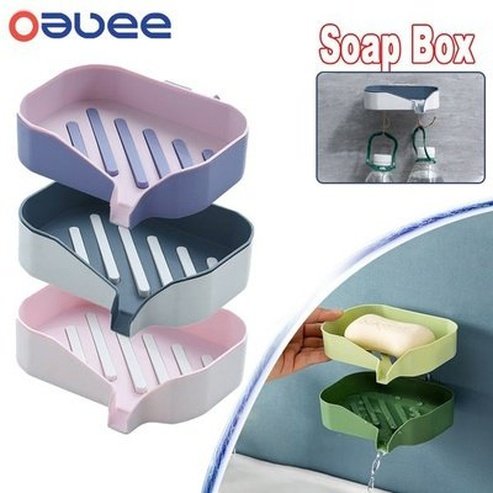Adhesive Wall Soap Box Soap Dish Drainer Water Drain Soap Dish Tray Bathroom Kitchen Storage Accessories Super Suction Cup Container. Type: Soap Dishes and Holders.