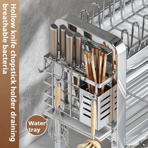3-Tier Kitchen Dish Drying Rack with Utensil Holder