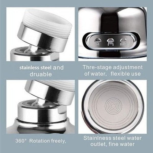 Kitchen Faucet Adapter 3 Modes Faucet Splash Filter Nozzle Bathroom Water Saving Bubble Home Faucet Extender 360° Rotatable Diffuser. Type: Faucet Aerators.