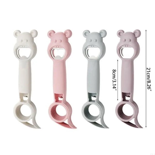 P0UA Multifunctional Bear Bottle Opener 4 in 1 for Beverage Bottle Openers