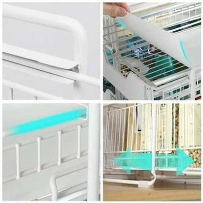 Sliding Storage Drawer 2 Tier Multifunctional Basket