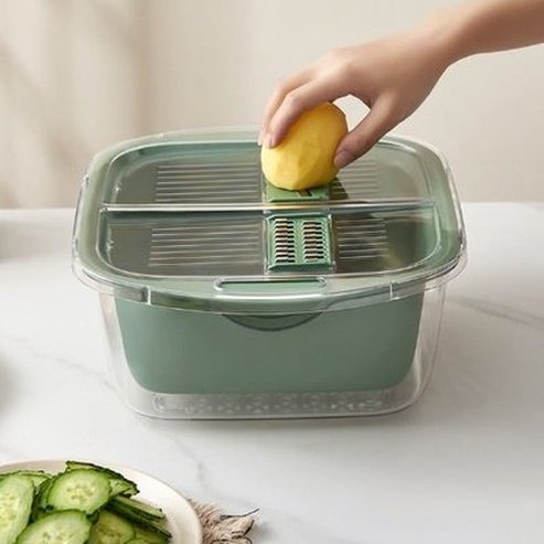 2 In 1 Cleaning Fruit Vegetable Plastic Slicer