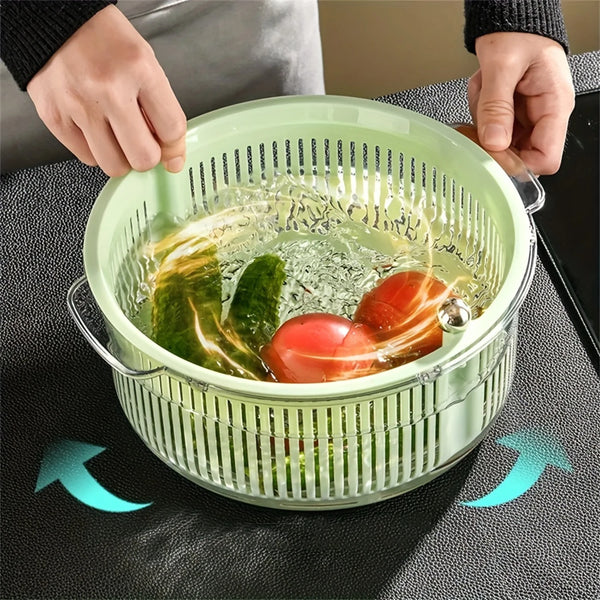 Multi-functional 2-Tier Kitchen Colander Basket with Dual Strainers