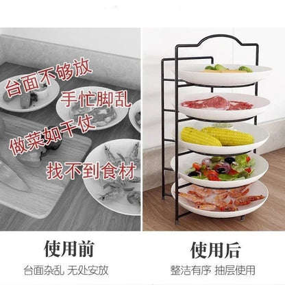 Kitchen Preparation Multi-layer Rack, Multi-function Side Dish Storage Rack